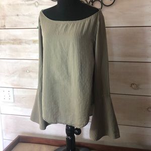 Olive Green Women's Bell Sleeve Top